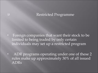 Adr Program Vha Adr’s, gdr’s & fdi ppt | PPT