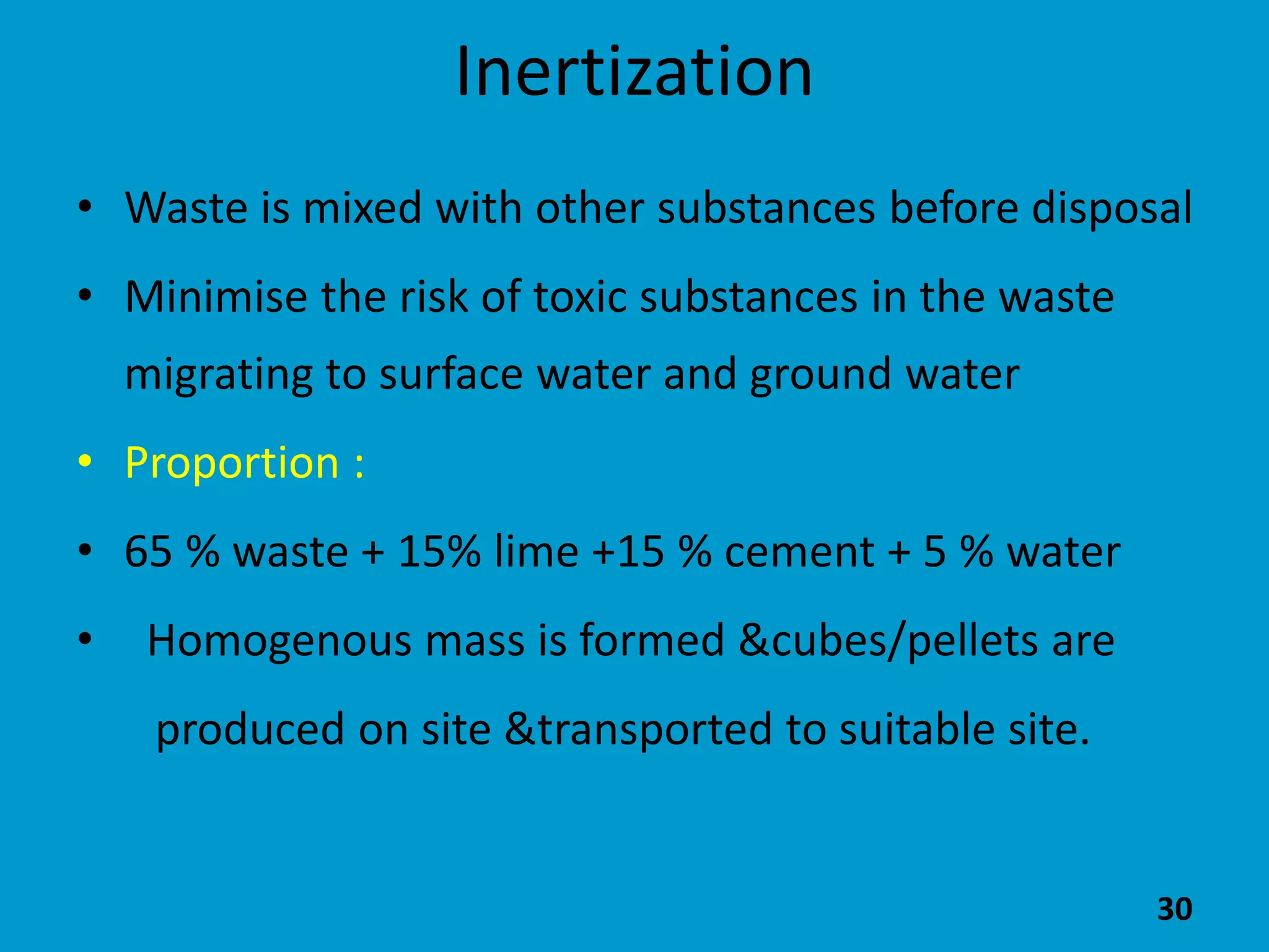 Inertization Example Hospital waste management. | PPT