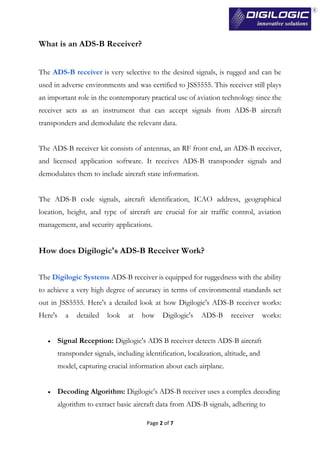 ADS-B Receiver from Digilogic Systems Pvt.Ltd. | PDF