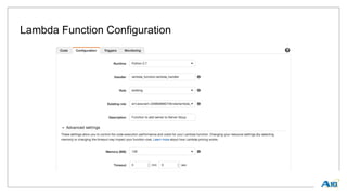 Lambda Function Configuration
 