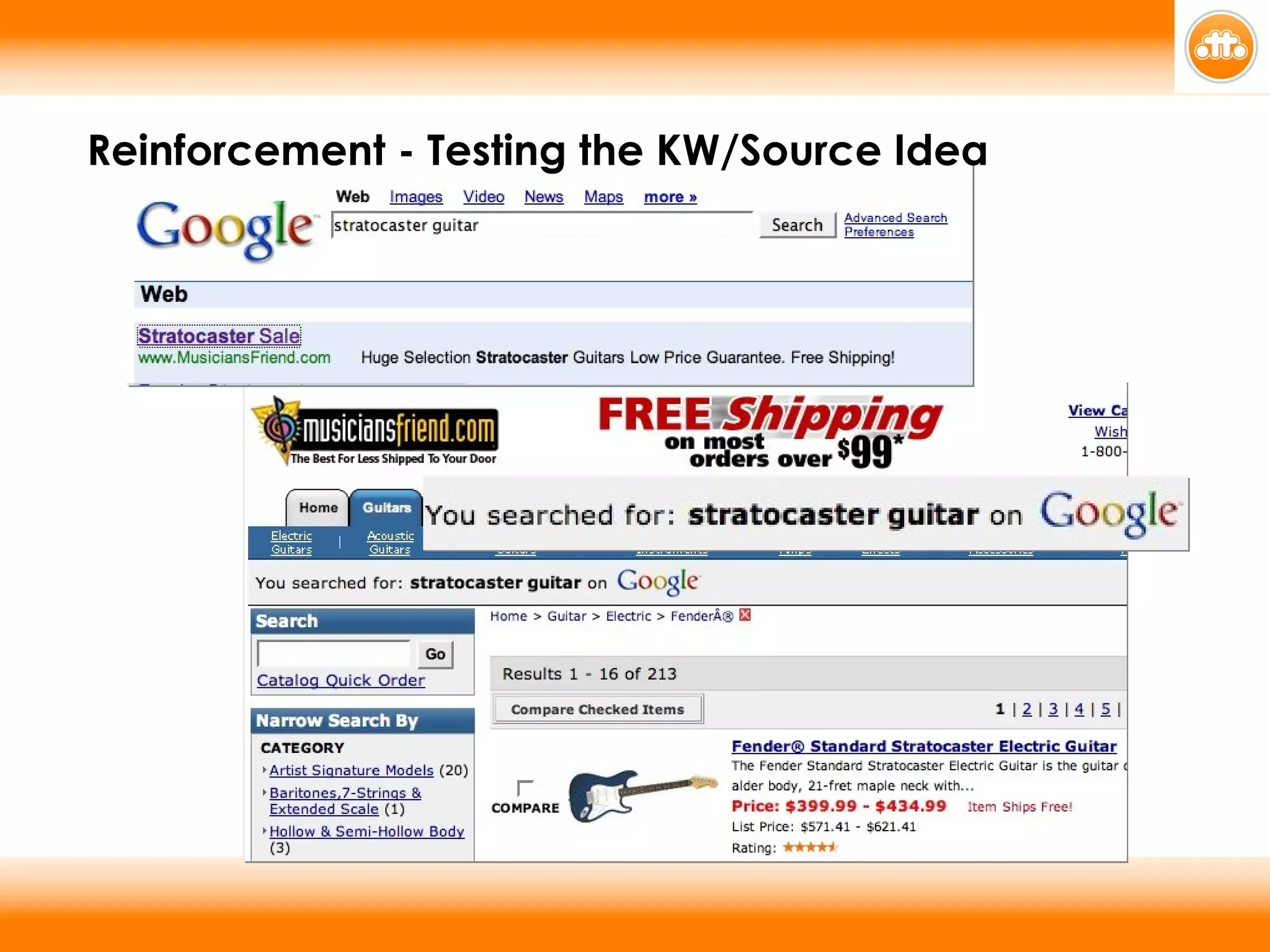 Reinforcement - Testing the KW/Source Idea  