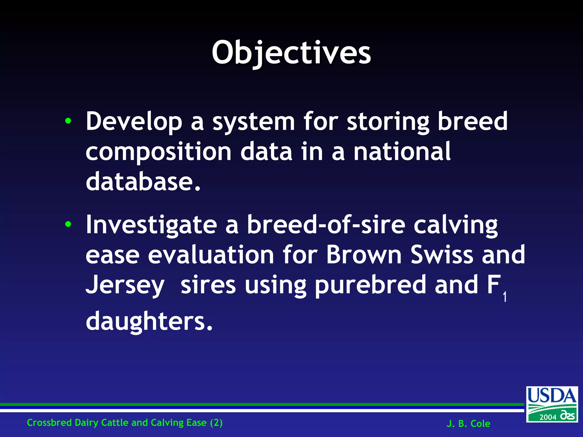 Breed Composition Codes for Crossbred Dairy Cattle with an Applicatio…