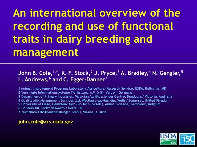 An International Overview Of The Recording And Use Of Functional Trai