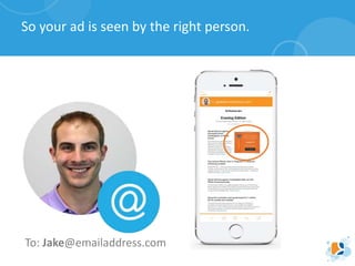 To: Jill@emailaddress.com
So your ad is seen by the right person.
To: Jake@emailaddress.com
 