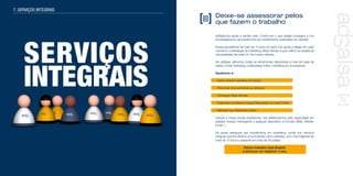 Deixe-se assessorar pelos
que fazem o trabalho
adSalsa lhe ajuda a vender mais. Conte-nos o que deseja conseguir e nos
encarregaremos de transformar seu investimento publicitário em clientes.
Nossa experiência de mais de 10 anos no setor, nos ajuda a eleger em cada
momento a estratégia de marketing direto idônea e que melhor se adapte às
necessidades de cada um de nossos clientes.
Na adSalsa utilizamos todas as ferramentas disponíveis a nível de base de
dados, email marketing, publicidade online, marketing em buscadores..
Ajudamos a:
- Fazer crescer sua Base de Dados
- Promover seus produtos ou serviços
- Conseguir Mais Vendas
- Potenciar sua Marca e lograr Reputação no meio Online
- Melhorar seu Marketing Online
Graças a nossa ampla expêriencia, nos diferenciamos pela capacidade em
adaptar nossas mensagens a qualquer dispositivo e formato (Web, Mobile,
Email...)
Se quiser assegurar seu investimento em marketing, confie nos serviços
integrais que lhe oferece uma empresa como adSalsa, com uma trajetória de
mais de 10 anos e presente em mais de 30 países.
Nosso trabalho está dirigido
a alcançar um objetivo: o seu.
7. SERVIÇOS INTEGRAIS
SERVIÇOS
INTEGRAIS
 