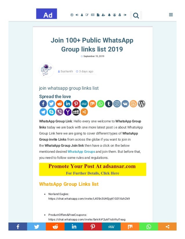 Public Whatsapp Groups Links List