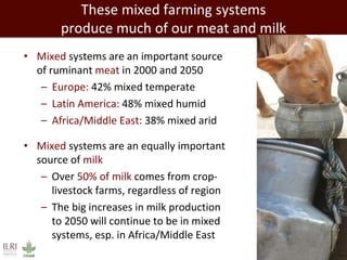 Mixed crop-livestock systems: Indispensable means to achieving global food and nutritional security