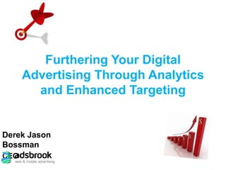 Furthering Your Digital
Advertising Through Analytics
and Enhanced Targeting
Derek Jason
Bossman
CEO
 