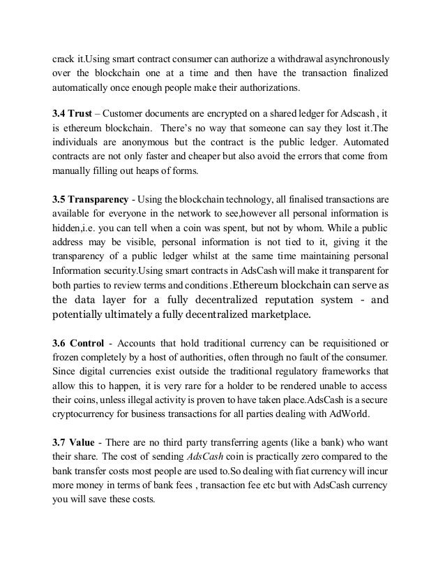 Smart contract cryptocurrency coins