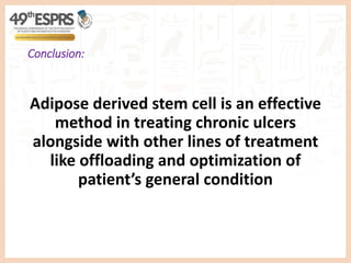 Efficacy of adipose derived stem cells in management of chronic ulcers ...