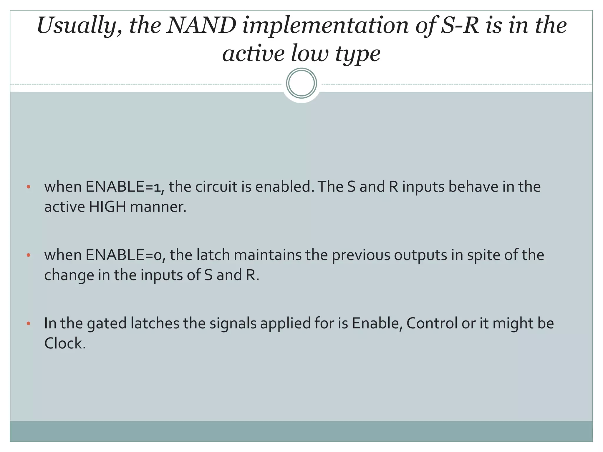 CLOCKED RESET DOMINANT SR-LATCH | PDF
