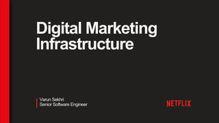 Digital Marketing
Infrastructure
| Varun Sekhri
Senior Software Engineer
 