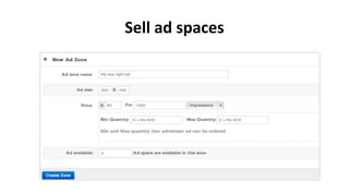 Sell ad spaces

 