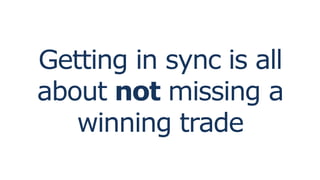 Getting in sync is all
about not missing a
winning trade
 