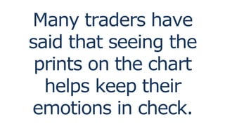 Many traders have
said that seeing the
prints on the chart
helps keep their
emotions in check.
 