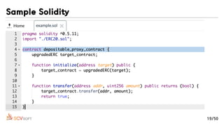Sample Solidity
19/50
 