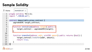 Sample Solidity
21/50
 