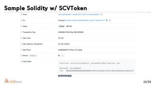 Sample Solidity w/ SCVToken
33/50
 