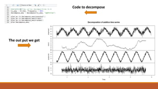 Code to decompose
The out put we get
 