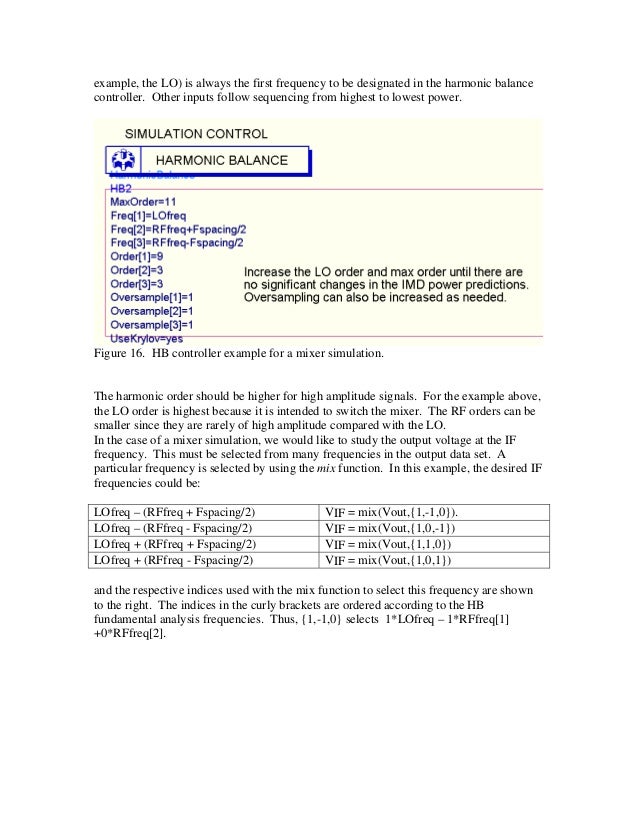 Ads harmonic balance