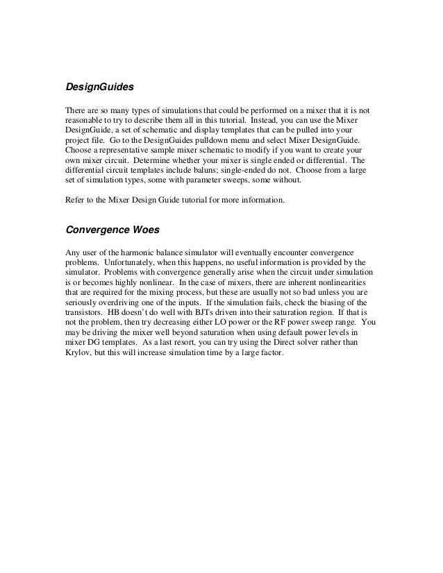 Ads harmonic balance