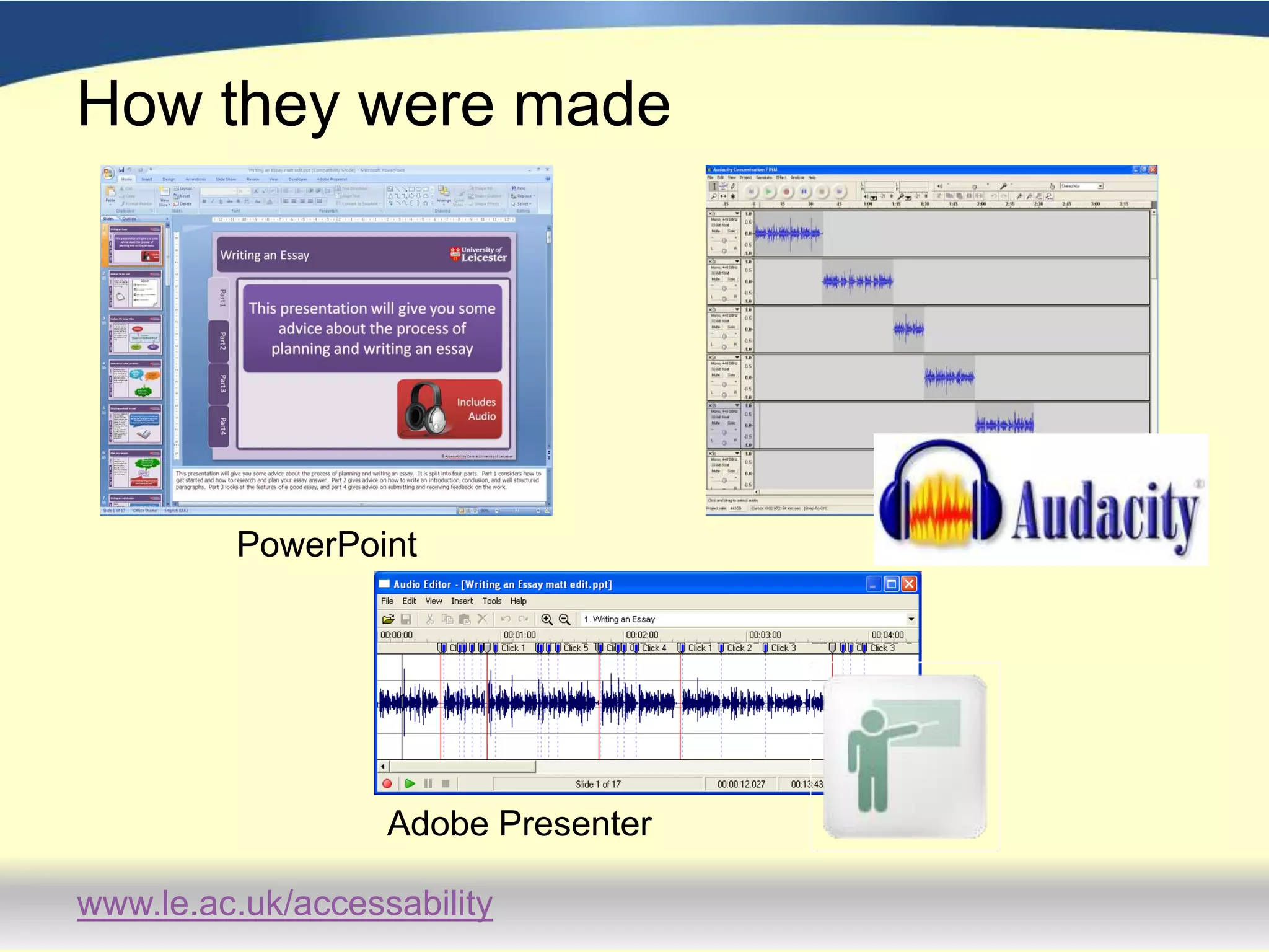 How they were madePowerPointAdobe Presenter