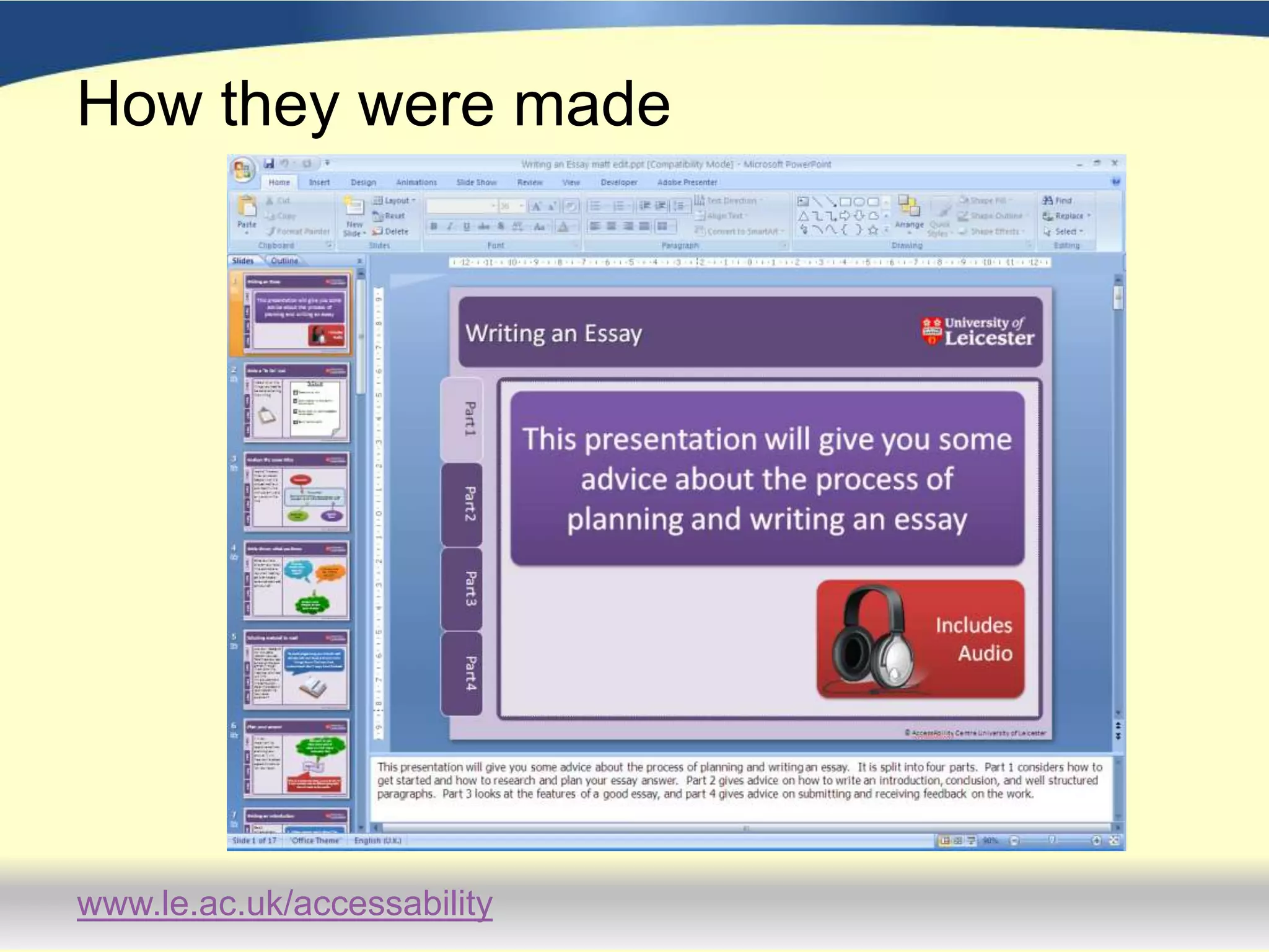 How they were madeAdobe Presenter