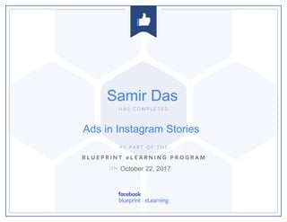 Ads in Instagram Stories
October 22, 2017
Samir Das
 