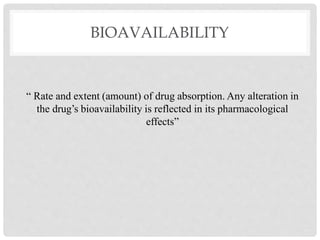 BIOPHAMACEUICS- UNIT 1- DRUG ABSORPTION