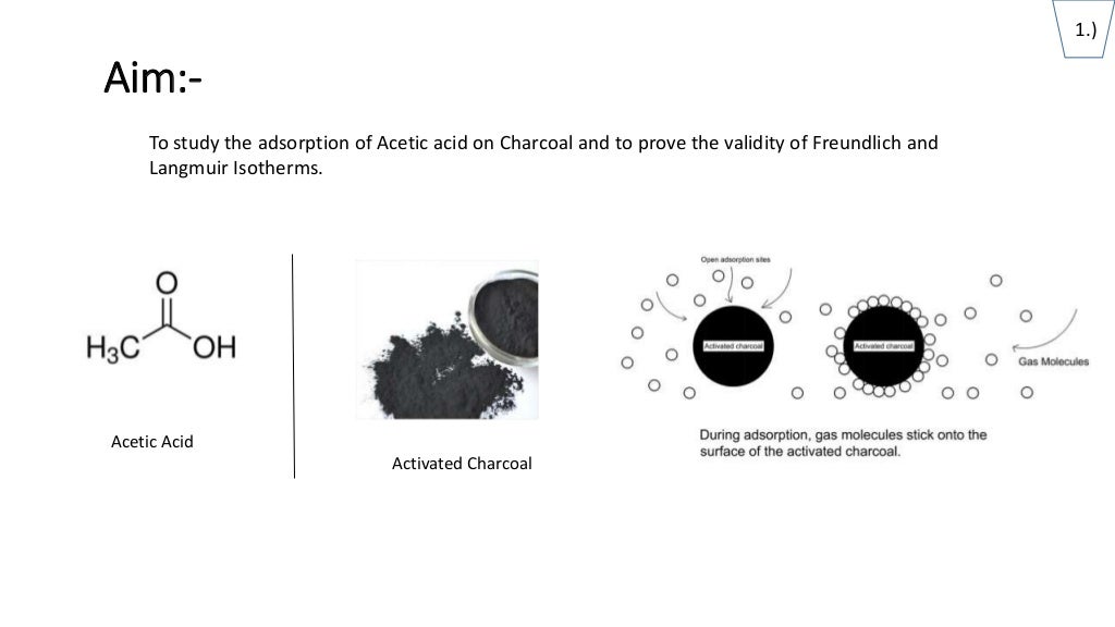 Adsorption of acetic acid on charcoal