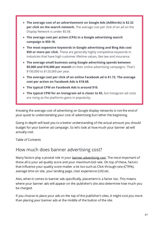 guide to understanding banner advertising cost