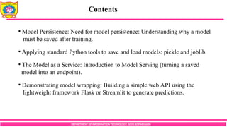 Model Persistence and MLOps Fundamentals in Applied Data Science | PDF