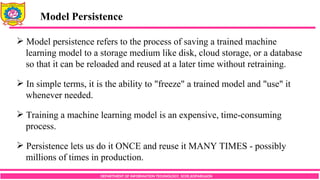 Model Persistence and MLOps Fundamentals in Applied Data Science | PDF