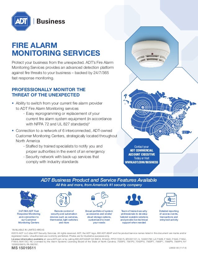 ADT FIRE ALARM MONITORING SERVICES