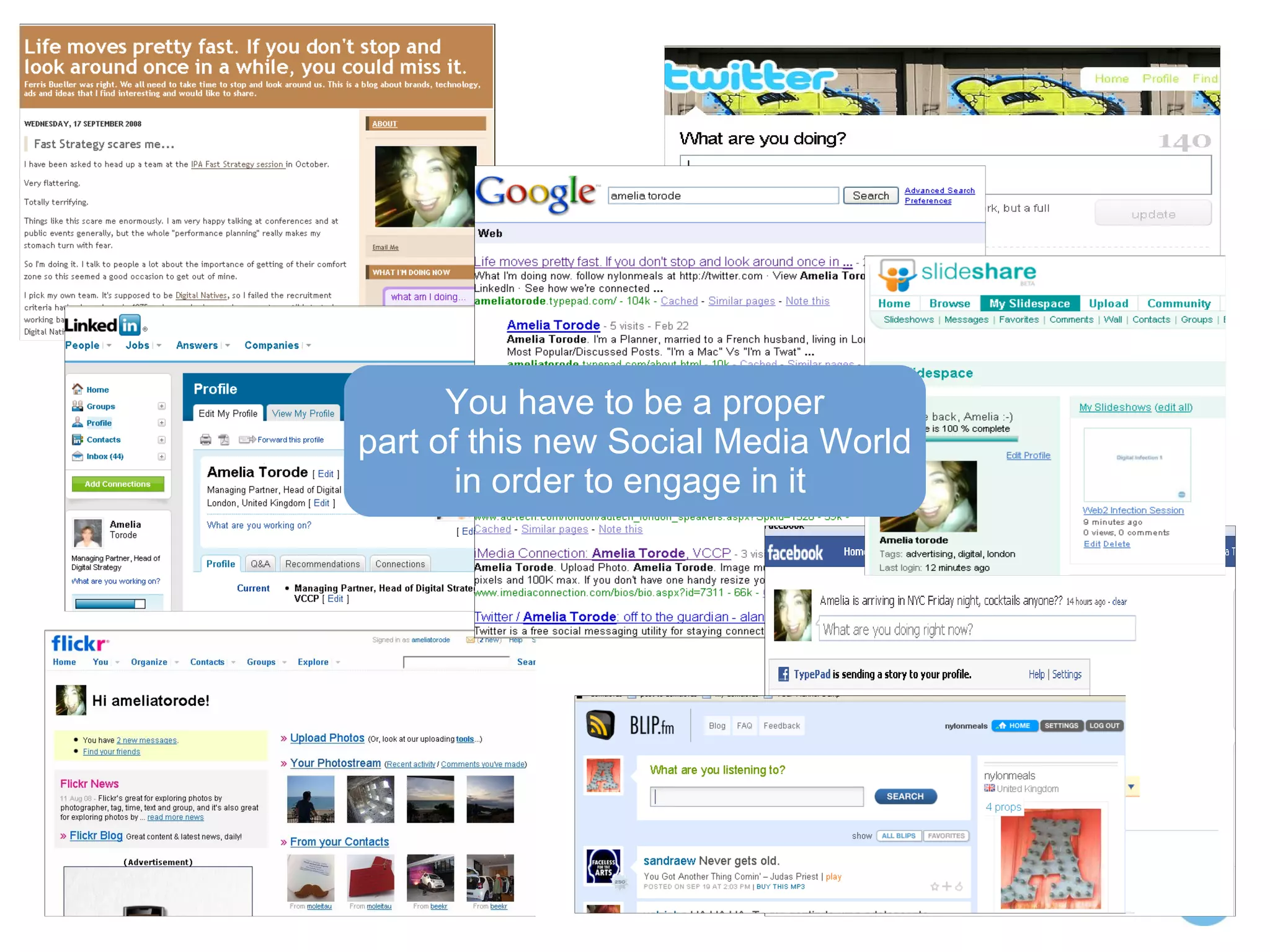 You have to be a proper part of this new Social Media World in order to engage in it  