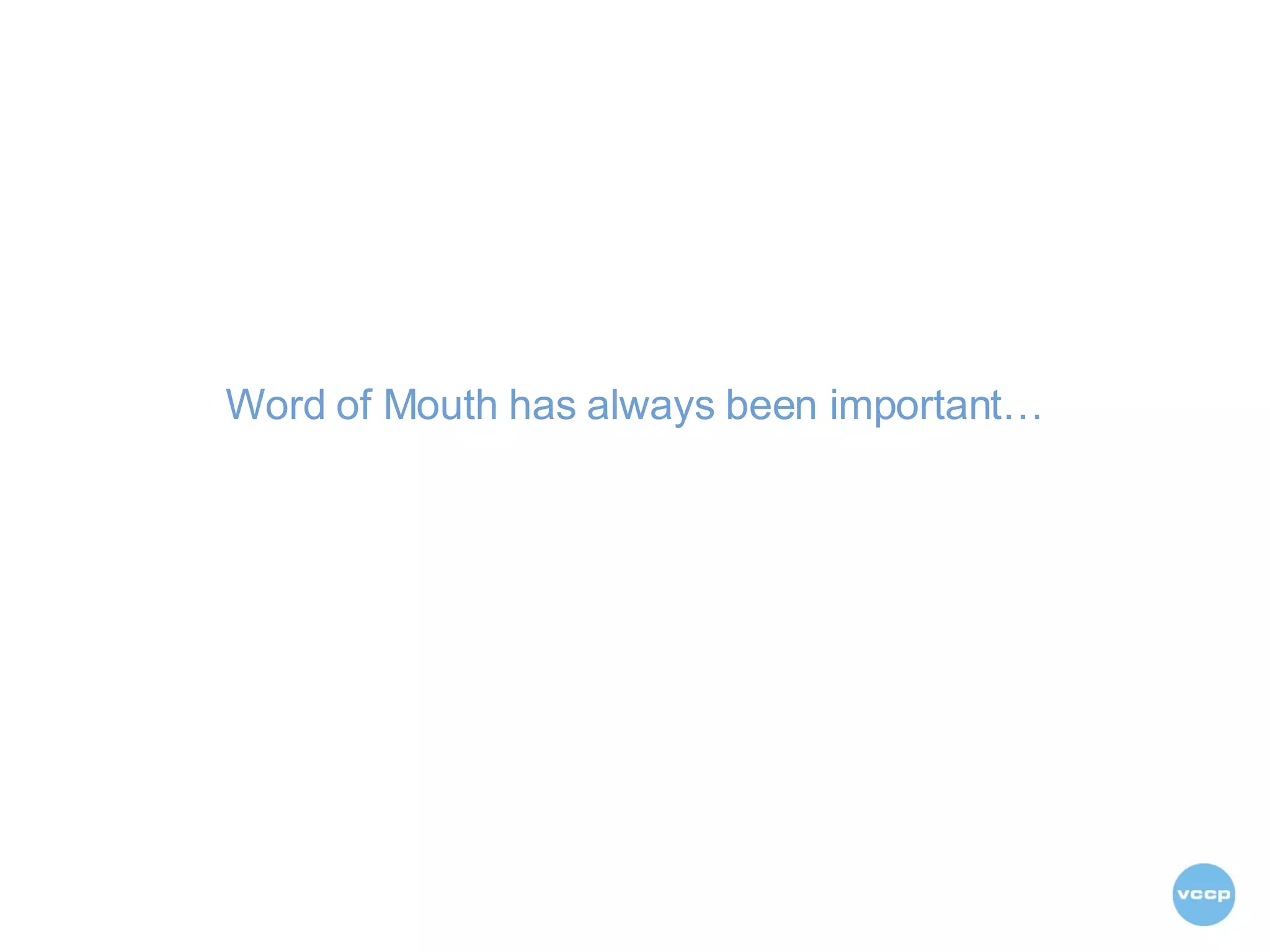 Word of Mouth has always been important… 
