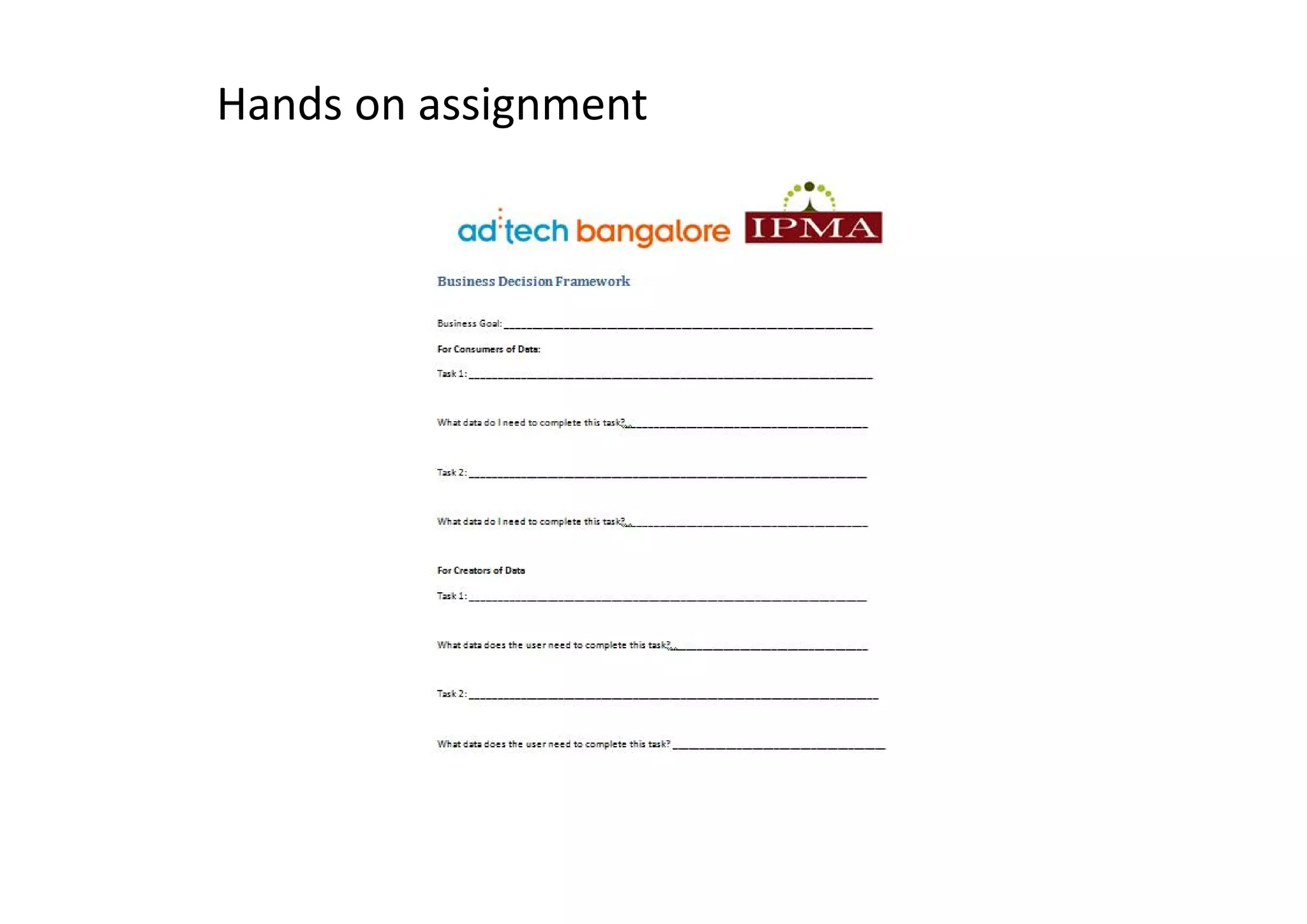 Hands on assignment
 