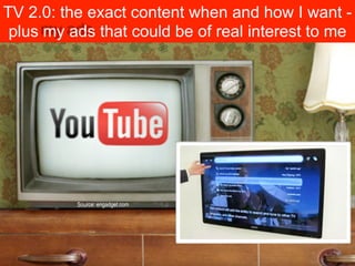 TV 2.0: the exact content when and how I want -
 plus my ads that could be of real interest to me




          Source: en...