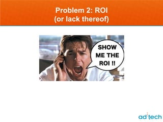 Problem 2: ROI
(or lack thereof)
 