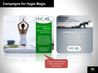 Campaigns for Hygia Magic
Designs describing how
Hygia sanitizes the
environment
 