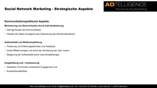 Zahlen und Fakten67,1 % der Deutschen nutzen derzeit das Internet (43,5 Mio.)	14 - 29 Jahre: 	96,1%	30 - 49 Jahre: 	84,2 %	50 Jahre + :	40,7 %Onlinewerbemarkt  2008:  + 35% (3,65 Mrd.€)	2009:  + 10% (über 4.Mrd.€)Gesamtwerbemarkt:	Fernsehwerbung:	36,7%	Zeitungswerbung:	21,9%	Internetwerbung:	16,6%  (2009 erstmals auf Platz 3.)	Publikums- und Fachzeitschriften:	15,8%Online Marketing