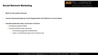 Zahlen und FaktenSocial Network MarketingStrategische Aspekte des Social Network MarketingWerbeformenAnalyse des Social Network MarketingAgenda