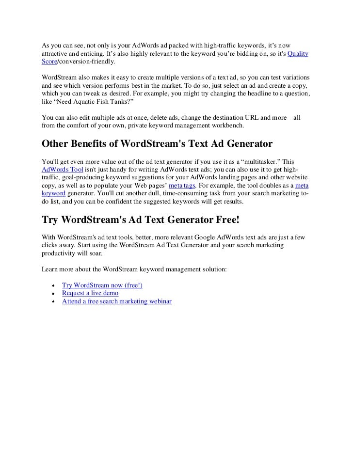 Ad Generator Free