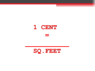 1 CENT
=
___________
SQ.FEET
 