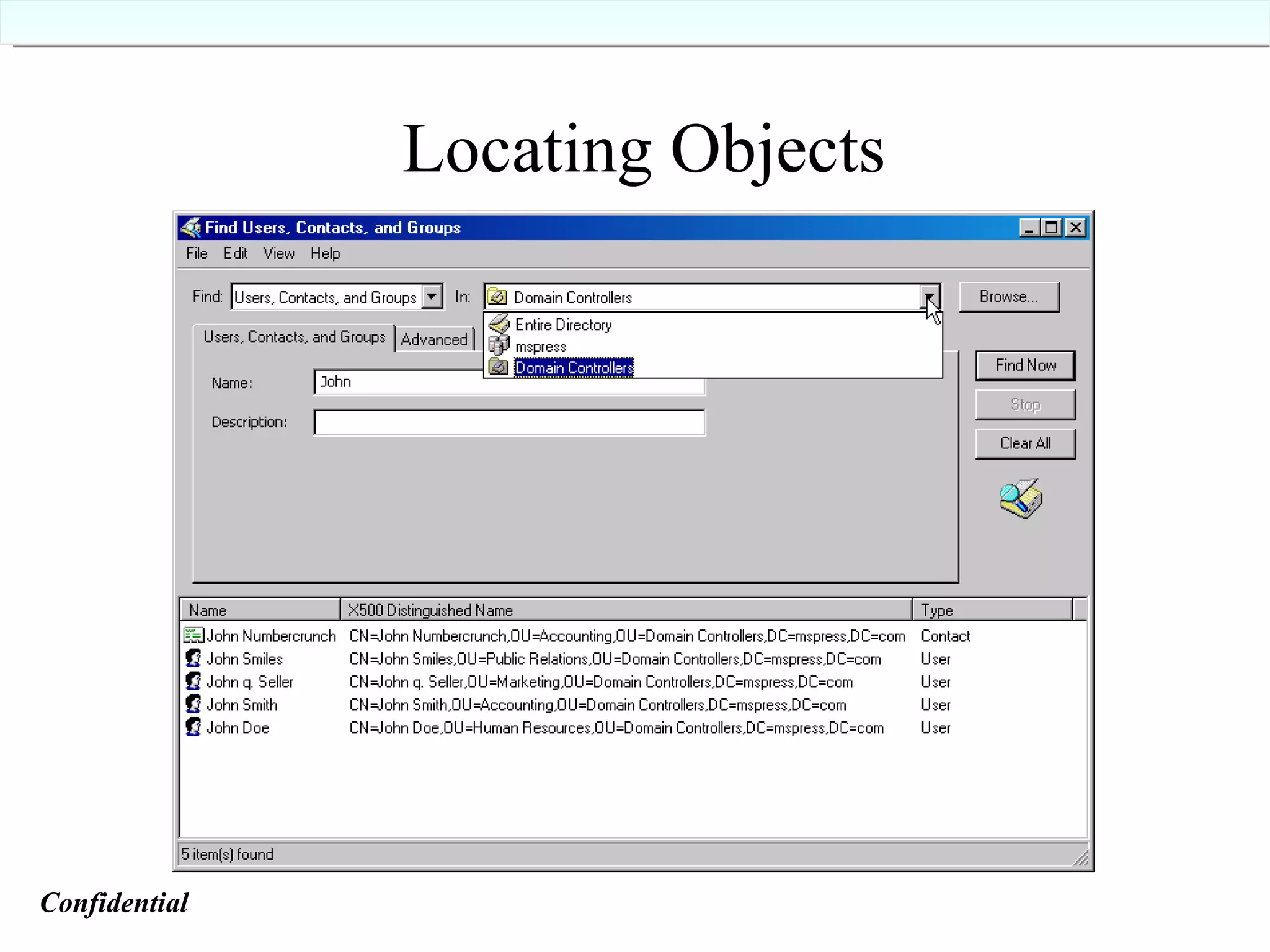 Locating Objects Confidential   