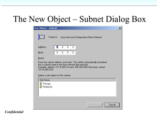 The New Object – Subnet Dialog Box Confidential   