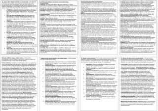 33. what is EDA ? Explain methods to visualize data :- EDA stands for
Exploratory Data Analysis. It is an approach to analyzing data sets to
summarize their main characteristics, often with visual methods. The
primary goal of EDA is to understand the data and its underlying structure,
patterns, relationships, and anomalies. Here are some methods commonly
used to visualize data during exploratory data analysis:
1. Histograms: Histograms represent the frequency distribution of
a continuous variable by dividing the data into bins and plotting
the number of observations within each bin. They provide
insights into the distribution, central tendency, and spread of the
data.
2. Box Plots (Box-and-Whisker Plots): Box plots display the
distribution of a continuous variable through quartiles. They
show the median, quartiles, and potential outliers in the data,
providing a visual summary of its central tendency and
variability.
3. Scatter Plots: Scatter plots visualize the relationship between
two continuous variables by plotting each data point as a dot on
a two-dimensional plane. They help identify patterns, trends,
correlations, and outliers in the data.
4. Line Plots: Line plots are useful for visualizing the trend or
pattern of a variable over time or another continuous dimension.
They connect data points with straight lines, making it easy to
observe changes and fluctuations in the data over different
intervals.
5. Bar Plots: Bar plots represent the distribution of a categorical
variable by displaying the frequency or proportion of each
category as bars. They are useful for comparing the values of
different categories and identifying patterns or trends.
6. Heatmaps: Heatmaps visualize the magnitude of a variable
across two dimensions (e.g., time vs. categories) using colors.
They provide a visual representation of patterns, clusters, or
correlations in the data matrix.
7. Pie Charts: Pie charts represent the proportion of each
category in a categorical variable as slices of a circular pie.
While they are less precise than bar plots for comparing values,
they can effectively show the relative distribution of categories in
a dataset.
8. Violin Plots: Violin plots combine aspects of box plots and
kernel density plots to display the distribution of a continuous
variable across different levels of a categorical variable. They
provide insights into both the central tendency and variability of
the data within each category.
34.Distinguish between structured & unstructured data :-
Structured Data:
Definition: Structured data refers to data that is organized in a highly
predictable and predefined manner. It follows a fixed schema or format, where
the structure of the data is well-defined and easily recognizable.
Format: Structured data is typically stored in databases or tables with rows
and columns. Each attribute or field has a specific data type and meaning.
Examples: Examples of structured data include relational databases,
spreadsheets, CSV files, and data represented in tables, where each column
represents a specific attribute and each row represents a record or entry.
Unstructured Data:
Definition: Unstructured data refers to data that lacks a predefined structure
or organization. It does not conform to a fixed schema and is not easily
analyzable using traditional methods.
Format: Unstructured data can take various forms, including text documents,
images, videos, audio files, social media posts, emails, and sensor data. It
may contain free-form text, multimedia content, or semi-structured
information.
Examples: Examples of unstructured data include email messages, social
media posts, customer reviews, images, videos, audio recordings, and sensor
data streams.
35. Explain the facets of data in data science:- In data science, the facets
of data refer to different characteristics or properties of data that influence
how it is collected, processed, analyzed, and interpreted. These facets
include: Volume: Refers to the amount of data generated or collected,
ranging from small datasets to large-scale big data. Velocity: Describes the
speed at which data is generated, acquired, processed, and analyzed, which
can vary from real-time streaming data to batch processing.
Variety: Represents the diversity of data types and formats, including
structured, semi-structured, and unstructured data such as text, images,
audio, video, and sensor data.
Veracity: Indicates the quality, accuracy, reliability, and trustworthiness of
data, including issues such as noise, errors, missing values, and
inconsistencies.
Value: Reflects the usefulness, relevance, and significance of data in
generating insights, making decisions, and creating value for organizations
and stakeholders.
Variability: Refers to the fluctuation or variability of data over time, space, or
other dimensions, which may affect its analysis and interpretation.
Visibility: Denotes the accessibility, availability, and transparency of data to
relevant stakeholders, ensuring that data is appropriately managed, secured,
and governed.
36.Discuss about Presentation and Automation:-
Presentation:Definition: Presentation refers to the communication of information,
insights, or findings derived from data analysis to stakeholders in a clear, concise, and
visually appealing manner. It involves transforming raw data and analysis results into
meaningful narratives or visual representations that facilitate understanding and
decision-making.
Purpose: The primary purpose of presentation is to effectively communicate key
findings, trends, patterns, and insights derived from data analysis to stakeholders such
as executives, managers, clients, or team members. Presentations help stakeholders
grasp complex information quickly and make informed decisions based on data-driven
insights.
Methods: Presentations can take various forms, including slide decks, reports,
dashboards, infographics, and interactive visualizations. The choice of presentation
method depends on the audience, the complexity of the data, and the communication
goals. Effective presentation techniques include storytelling, data visualization, and the
use of concise language and compelling visuals to convey messages.
Automation: Definition: Automation refers to the use of technology, algorithms, and
software tools to streamline and optimize repetitive tasks, processes, or workflows in
data analysis, decision-making, and other domains. It involves replacing manual or
labor-intensive tasks with automated processes to improve efficiency, accuracy, and
scalability.
Purpose: The primary purpose of automation is to reduce human effort, minimize
errors, and increase productivity by automating routine tasks such as data collection,
data cleaning, data transformation, analysis, reporting, and decision-making.
Automation enables organizations to handle large volumes of data more efficiently and
free up human resources for higher-value tasks.
Methods: Automation can be achieved using various technologies and tools, including
scripting languages (e.g., Python, R), workflow automation platforms (e.g., Apache
Airflow, Microsoft Power Automate), robotic process automation (RPA), machine
learning algorithms, and artificial intelligence (AI) systems. Automation solutions are
customized to the specific needs and workflows of organizations, allowing them to
automate repetitive tasks across different stages of the data analysis and decision-
making pipeline.
Relation between Presentation and Automation: ->Automation and presentation are
interconnected in the data analysis and decision-making process. Automation
streamlines the data analysis pipeline by automating repetitive tasks such as data
collection, cleaning, and analysis, thereby enabling analysts to focus more on
interpreting results and generating insights.
->Presentation, on the other hand, translates these insights into compelling narratives,
visualizations, and reports that are easily understood by stakeholders. Automation can
also play a role in generating presentation materials by automatically creating charts,
graphs, and dashboards based on analysis results.
->Together, automation and presentation enhance the efficiency, accuracy, and
effectiveness of data analysis and decision-making processes, enabling organizations
to derive actionable insights from data and communicate them effectively to
stakeholders for informed decision-making.
37.Briefly explain prediction of diseases in data science concepts :-
Predicting diseases using data science concepts involves leveraging
machine learning algorithms and statistical techniques to analyze
healthcare data and make predictions about the likelihood of individuals
developing certain diseases. Here's a brief overview of the process:
Data Collection: The first step is to gather relevant healthcare data, which
may include patient demographics, medical history, laboratory test results,
genetic information, lifestyle factors, and environmental data.
Data Preprocessing: Once the data is collected, it needs to be cleaned,
transformed, and prepared for analysis. This involves handling missing
values, encoding categorical variables, scaling numerical features, and
performing other preprocessing tasks to ensure data quality.
Feature Selection/Engineering: In this step, relevant features (or
variables) are selected or engineered from the dataset. Feature selection
techniques help identify the most important predictors of disease risk, while
feature engineering may involve creating new features based on domain
knowledge or data transformations.
Model Building: Machine learning models are trained on the preprocessed
data to learn patterns and relationships between input features and the
target variable (i.e., disease outcome). Various supervised learning
algorithms such as logistic regression, decision trees, random forests,
support vector machines, and neural networks can be used for disease
prediction tasks.
Model Evaluation: The performance of the trained models is evaluated
using appropriate evaluation metrics such as accuracy, precision, recall,
F1-score, and area under the receiver operating characteristic curve (AUC-
ROC). Cross-validation techniques help assess model generalization and
mitigate overfitting.
Model Optimization/Tuning: Hyperparameter tuning and model
optimization techniques are applied to improve model performance further.
This involves fine-tuning model parameters, selecting optimal algorithm
configurations, and optimizing feature representations to enhance
predictive accuracy.
Prediction: Once the model is trained and evaluated, it can be deployed to
make predictions on new, unseen data. Given a set of input features for an
individual (e.g., patient characteristics, biomarkers), the model outputs the
probability or likelihood of the individual developing the target disease
within a specified timeframe.
Monitoring and Updating: Disease prediction models may need to be
monitored and updated regularly to account for changes in data
distributions, population characteristics, or medical guidelines. Continuous
monitoring helps ensure model performance and reliability over time.
38.Explain different stages of Data science :- Data science
encompasses a variety of stages in the process of deriving insights and
knowledge from data. These stages typically include:
Problem Definition: Identifying and defining the problem or question that
needs to be addressed using data science techniques. Understanding the
business or domain context and determining the goals and objectives of
the data science project. Data Collection: Gathering relevant data from
various sources, including databases, APIs, files, sensors, web scraping,
and third-party sources. Ensuring the quality, integrity, and legality of the
data collected and addressing any issues related to missing values,
outliers, or data inconsistencies. Data Preparation: Cleaning and
preprocessing the raw data to make it suitable for analysis. Handling
missing values, outliers, duplicates, and inconsistencies. Exploratory
Data Analysis (EDA):Exploring and visualizing the data to gain insights,
identify patterns, relationships, and anomalies. Descriptive statistics, data
visualization techniques, and exploratory data analysis tools are used to
understand the underlying structure and characteristics of the data.
Feature Engineering: Selecting, creating, or transforming features (i.e.,
variables) from the data that are relevant and informative for building
predictive models. Feature engineering techniques may involve encoding
categorical variables, generating interaction terms, scaling features, and
applying dimensionality reduction methods. Model Building: Selecting
appropriate machine learning algorithms or statistical models based on the
problem type, data characteristics, and project objectives. Training and
validating the models using labeled data (supervised learning) or exploring
patterns in the data (unsupervised learning). Model Evaluation:
Evaluating the performance of trained models using appropriate evaluation
metrics such as accuracy, precision, recall, F1-score, AUC-ROC, or mean
squared error (MSE). Assessing model generalization and robustness
through cross-validation techniques and comparing models against
baseline or benchmark models. Model Deployment: Deploying the
trained models into production environments or operational systems to
make predictions on new, unseen data. Integrating models with existing
software systems, APIs, or web applications for real-time or batch
predictions. Model Interpretation and Communication: Interpreting
model predictions and understanding the factors that contribute to model
decisions. Communicating findings, insights, and recommendations to
stakeholders through reports, dashboards, presentations, and
visualizations.
39.What are the various benefit & use of data science :- Various benefits
and uses of data science include:
1. Insight Generation: Data science helps extract valuable insights
and patterns from large and complex datasets, enabling informed
decision-making.
2. Predictive Analytics: Data science facilitates the development of
predictive models that forecast future trends, behaviors, and
outcomes, aiding in risk assessment and strategic planning.
3. Optimized Operations: By analyzing data, organizations can
optimize processes, resources, and workflows to improve efficiency,
reduce costs, and enhance productivity.
4. Personalized Recommendations: Data science powers
recommendation systems that deliver personalized content,
products, and services to users, enhancing user experience and
engagement.
5. Healthcare Improvement: Data science drives advancements in
healthcare by enabling disease prediction, patient risk stratification,
treatment optimization, and drug discovery.
6. Fraud Detection: Data science techniques are utilized for fraud
detection and prevention in various industries, including finance,
insurance, and e-commerce, to minimize financial losses and
mitigate risks.
7. Customer Segmentation: Data science enables segmentation of
customers based on their behavior, preferences, and
demographics, facilitating targeted marketing campaigns and
customer retention strategies.
8. Smart Decision Support: Data-driven insights provided by data
science support executives and decision-makers in making
strategic, tactical, and operational decisions that drive business
growth and competitiveness.
9. Improved Product Development: By analyzing customer
feedback, market trends, and product usage data, data science
helps organizations develop and enhance products that better meet
customer needs and preferences.
10. Enhanced Public Services: Governments leverage data science
for urban planning, public safety, resource allocation, and policy-
making, leading to improved public services and citizen welfare.
40. Explain science process:- The scientific process involves a systematic
approach to acquiring knowledge and understanding the natural world
through observation, hypothesis formation, experimentation, data analysis,
and conclusion drawing. It typically includes the following steps:
1. Observation: Observing phenomena or patterns in the natural
world that pique curiosity or interest.
2. Question Formulation: Formulating questions or hypotheses
based on observations to explain or understand the observed
phenomena.
3. Hypothesis Development: Developing testable hypotheses that
propose explanations or predictions about the phenomena being
studied.
4. Experimentation: Designing and conducting controlled
experiments or investigations to test the hypotheses and gather
empirical evidence.
5. Data Collection: Collecting relevant data and measurements
during experiments or observations to support or refute the
hypotheses.
6. Data Analysis: Analyzing and interpreting the collected data using
statistical methods, graphs, and other analytical techniques to
identify patterns or relationships.
7. Conclusion Drawing: Drawing conclusions based on the analysis
of data and evaluating whether the evidence supports or refutes
the initial hypotheses.
8. Communication: Communicating the findings, conclusions, and
implications of the study through publications, presentations, or
other means to the scientific community and broader audience.
9. Peer Review: Subjecting the research findings to peer review by
experts in the field to validate the methodology, results, and
interpretations before publication.
10. Iteration: Iterating and refining the scientific process based on
feedback, new evidence, or further experimentation to advance
knowledge and understanding.
41. Discuss the data science transformation :- The data science
transformation involves the integration of data-driven decision-making
processes and technologies into organizations to drive innovation, improve
efficiency, and create value. It typically includes the following aspects:
Cultural Shift: Fostering a data-driven culture where data is recognized
as a strategic asset and decisions are based on evidence and analysis
rather than intuition or tradition. Organizational Alignment: Aligning
business objectives, strategies, and processes with data science initiatives
to ensure that data-driven insights contribute to achieving organizational
goals. Infrastructure Development: Investing in robust data
infrastructure, including data storage, processing, and analytics
capabilities, to support the collection, storage, and analysis of large
volumes of data. Talent Acquisition and Development: Hiring and
training skilled data scientists, analysts, and engineers who possess the
technical expertise and domain knowledge to extract insights from data
and drive innovation. Data Governance and Compliance: Establishing
policies, procedures, and controls to ensure data quality, integrity, privacy,
and security while complying with regulations and industry standards.
Technology Adoption: Leveraging advanced technologies such as
machine learning, artificial intelligence, big data analytics, and cloud
computing to extract actionable insights from data and automate decision-
making processes. Collaboration and Integration: Promoting
collaboration between cross-functional teams, including data scientists,
business analysts, IT professionals, and domain experts, to leverage
diverse perspectives and expertise in solving complex problems.
Experimentation and Iteration: Encouraging a culture of experimentation
and continuous improvement where data-driven hypotheses are tested,
validated, and refined through iterative cycles of analysis and learning.
Scalability and Sustainability: Designing data science initiatives and
solutions that are scalable, adaptable, and sustainable over time to meet
evolving business needs and technological advancements.
Measurement and ROI Tracking: Establishing metrics, key performance
indicators (KPIs), and frameworks to measure the effectiveness, impact,
and return on investment (ROI) of data science initiatives and justify
resource allocation.
 