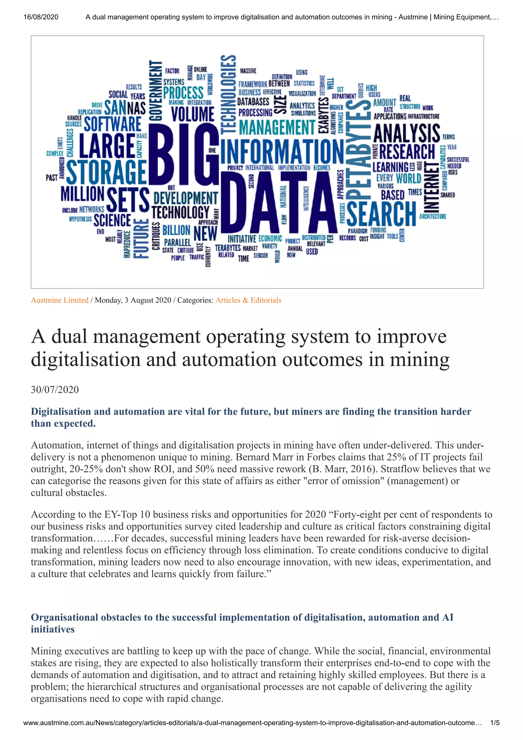 A dual management operating system to improve digitalisation and ...