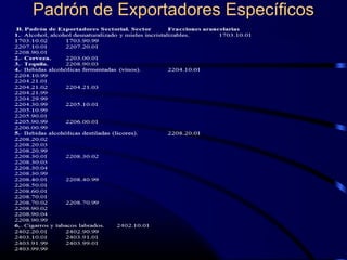 Padrón de Exportadores Específicos
 