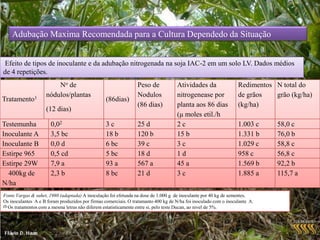 Ausência de estirpes adaptadas( Antigamente);Adubação de Aranque